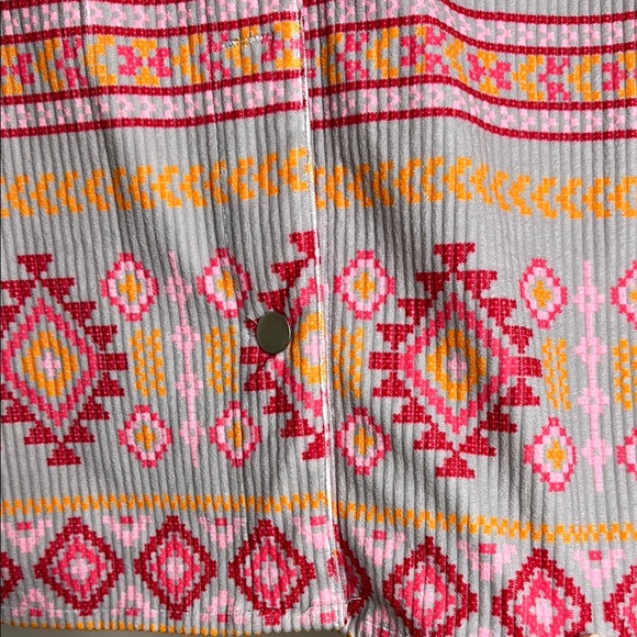Savanna Jane Grey Pink Orange Multicolor Southwest Patterned Jacket Size 1X NWT - Picture 4 of 13